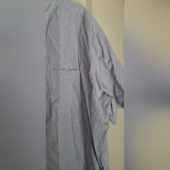 L. L. Bean Men White Cotton Button Tunic Shirt Top XL Roll Tab Short Sleeves - Picture 6 of 8